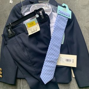 Boys suit with dress shirt and tie